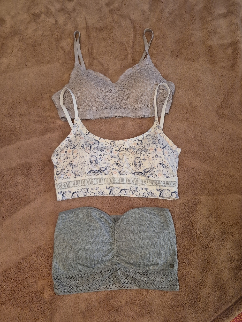 Lot Of 3 Lucky Brand And Danskin Comfort Bras Size Large